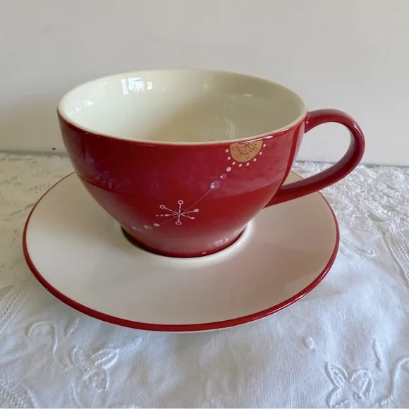 Vintage Starbucks 2006 Red Christmas/Holiday  Mug Saucer - Picture 3 of 10